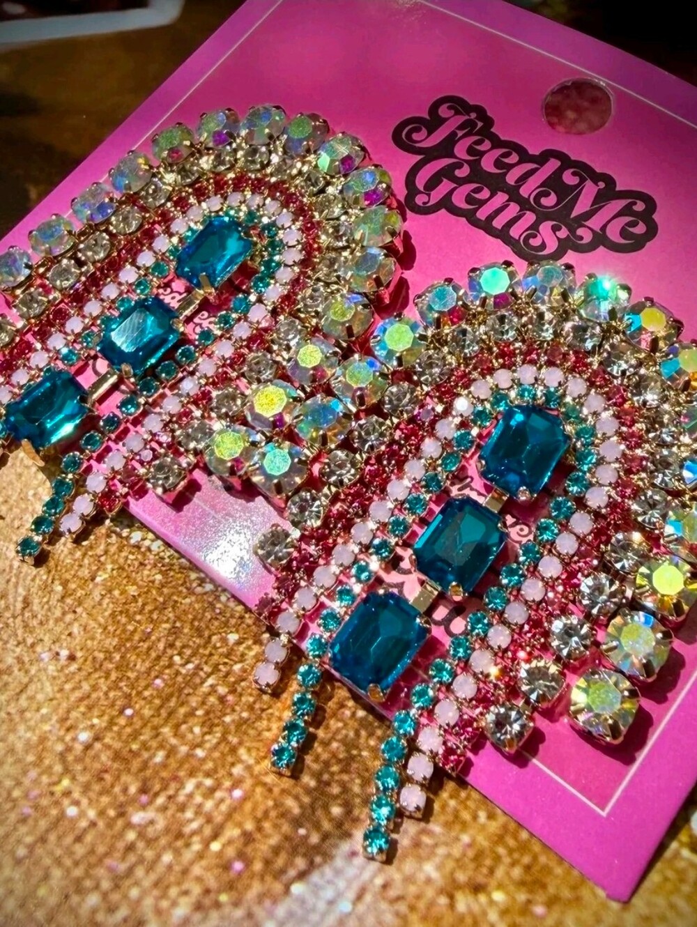 Authentic Feed Me Gems Frosted Eyeshadow Mini Earrings - Picture 3 of 4